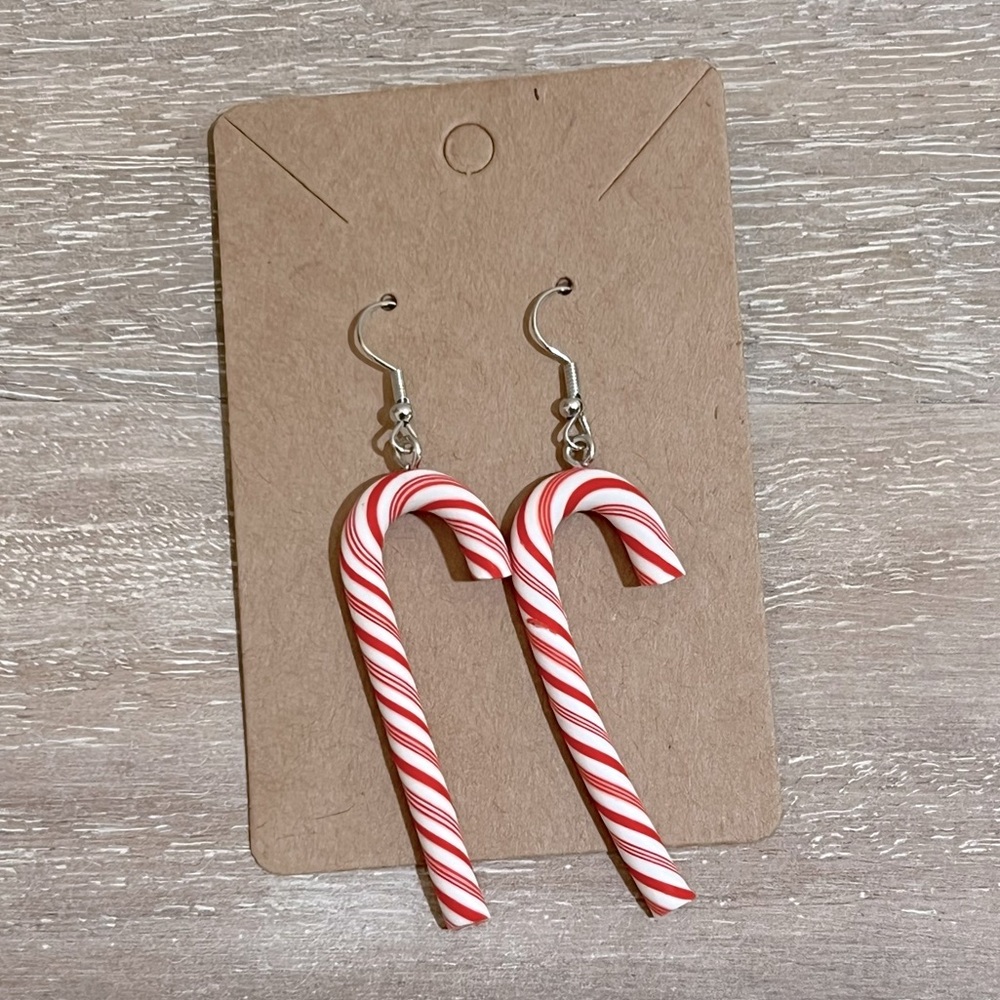 Candy Cane Christmas Holiday Earrings